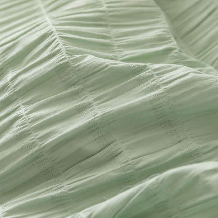 91家纺网 家纺一手货源 找家纺 贝尔 PELLHOME AB版纯色全棉泡泡纱四件套皱皱纱四件套另有同款面料夏被（可抖音代发） 抹茶绿