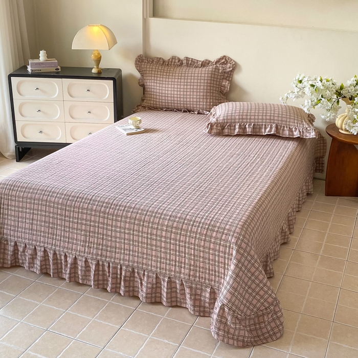 91家纺网 家纺一手货源 找家纺 （总）欧尚 2025新款皱皱纱床盖四件套