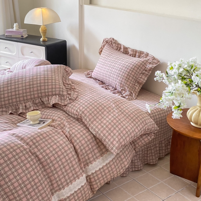 91家纺网 家纺一手货源 找家纺 （总）欧尚 2025新款皱皱纱床盖四件套