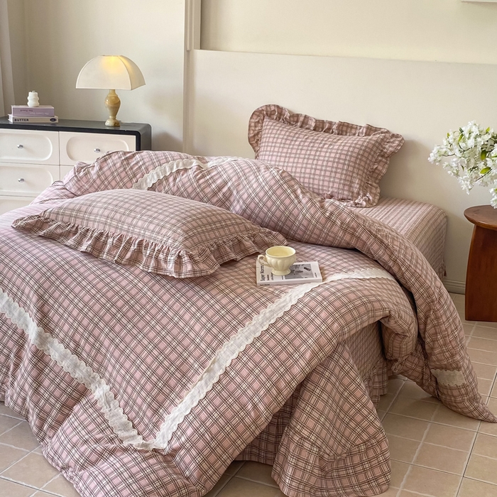 91家纺网 家纺一手货源 找家纺 （总）欧尚 2025新款皱皱纱床盖四件套