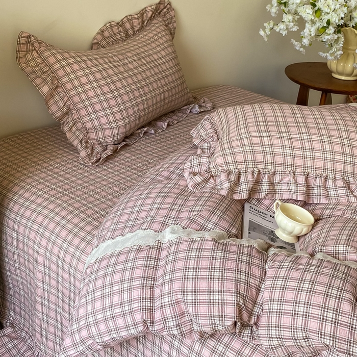 91家纺网 家纺一手货源 找家纺 （总）欧尚 2025新款皱皱纱床盖四件套