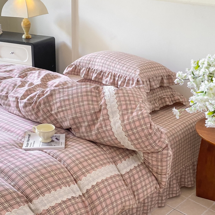 91家纺网 家纺一手货源 找家纺 （总）欧尚 2025新款皱皱纱床盖四件套