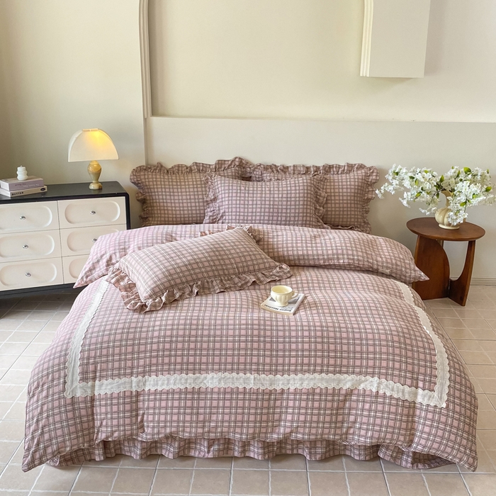 91家纺网 家纺一手货源 找家纺 （总）欧尚 2025新款皱皱纱床盖四件套