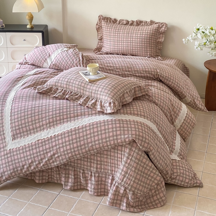 91家纺网 家纺一手货源 找家纺 （总）欧尚 2025新款皱皱纱床盖四件套