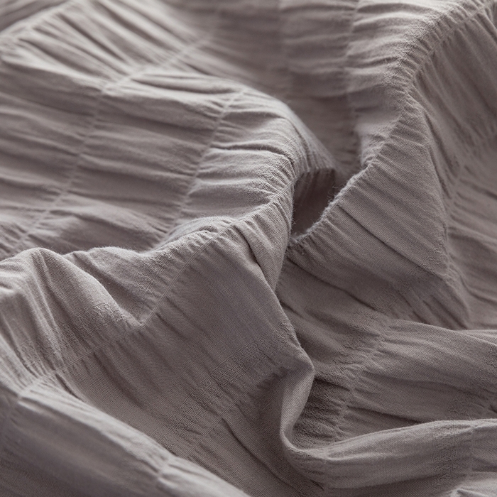 91家纺网 家纺一手货源 找家纺 贝尔 PELLHOME AB版纯色全棉泡泡纱四件套皱皱纱四件套另有同款面料夏被（可抖音代发） 烟雾灰