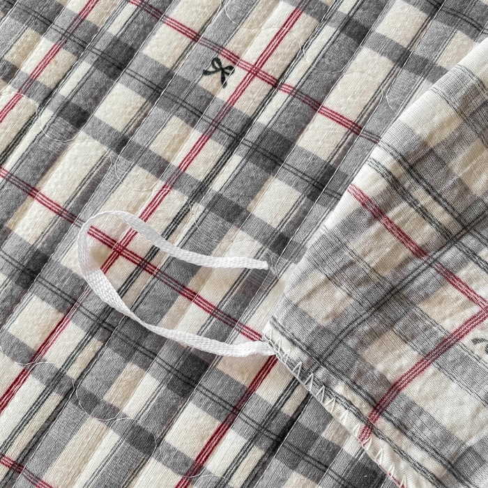 91家纺网 家纺一手货源 找家纺 欧尚 2025新款皱皱纱床盖四件套 黑白格子