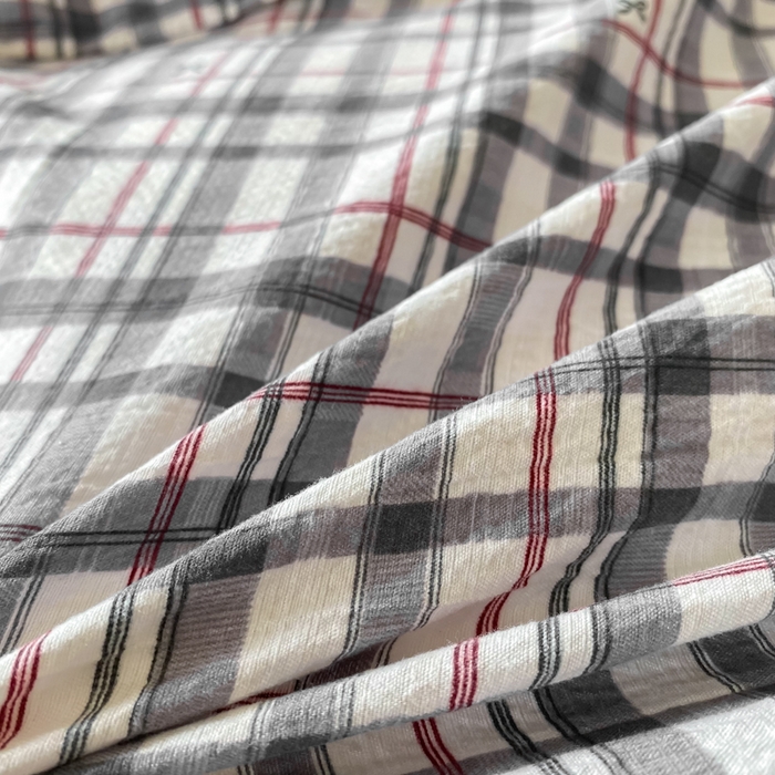 91家纺网 家纺一手货源 找家纺 欧尚 2025新款皱皱纱床盖四件套 黑白格子