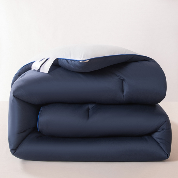 91家纺网 家纺一手货源 找家纺 栩裕纺织 2025新款纯色超柔云朵针织被被子被芯冬被 云朵被-米克诺斯蓝+云烟灰