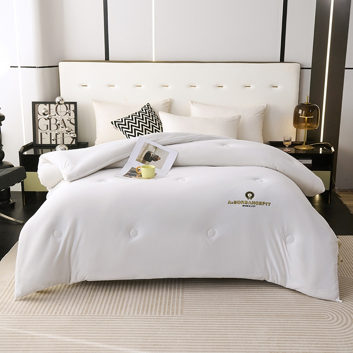 91家纺网 家纺一手货源 找家纺 爱诗诺家纺 一件代发2025年新款牛奶丝3D立体烫画大豆被春秋被直播冬被跨境电商被芯学生宿舍被子被芯 牛奶丝-白