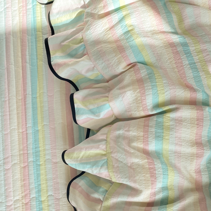 91家纺网 家纺一手货源 找家纺 （总）欧尚 2025新款皱皱纱床盖四件套