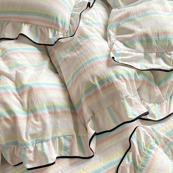 91家纺网 家纺一手货源 找家纺 （总）欧尚 2025新款皱皱纱床盖四件套