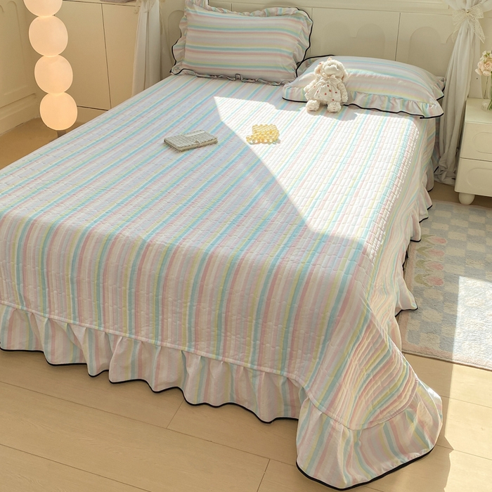 91家纺网 家纺一手货源 找家纺 （总）欧尚 2025新款皱皱纱床盖四件套