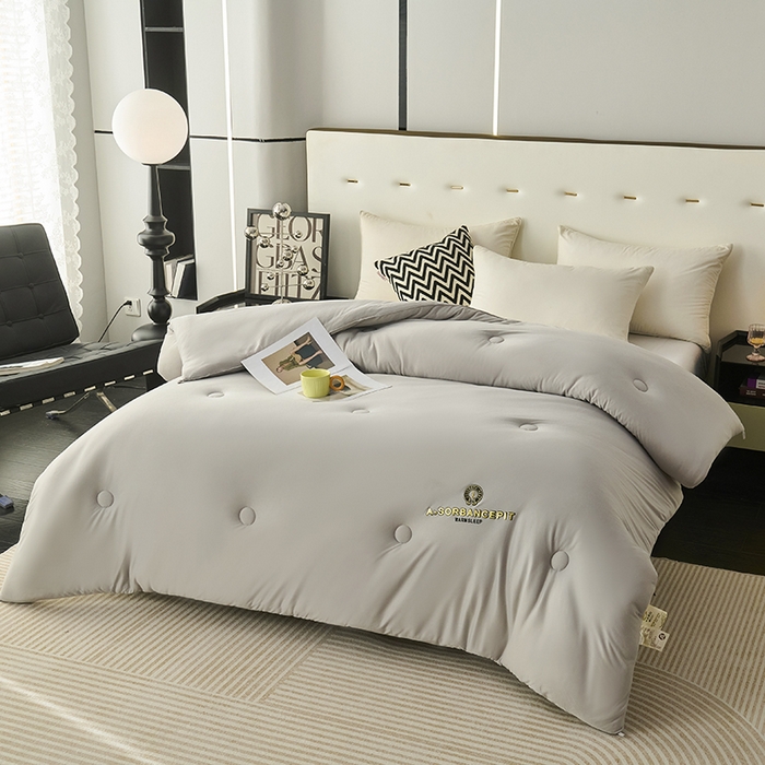 91家纺网 家纺一手货源 找家纺 爱诗诺家纺 一件代发2025年新款牛奶丝3D立体烫画大豆被春秋被直播冬被跨境电商被芯学生宿舍被子被芯 牛奶丝-灰