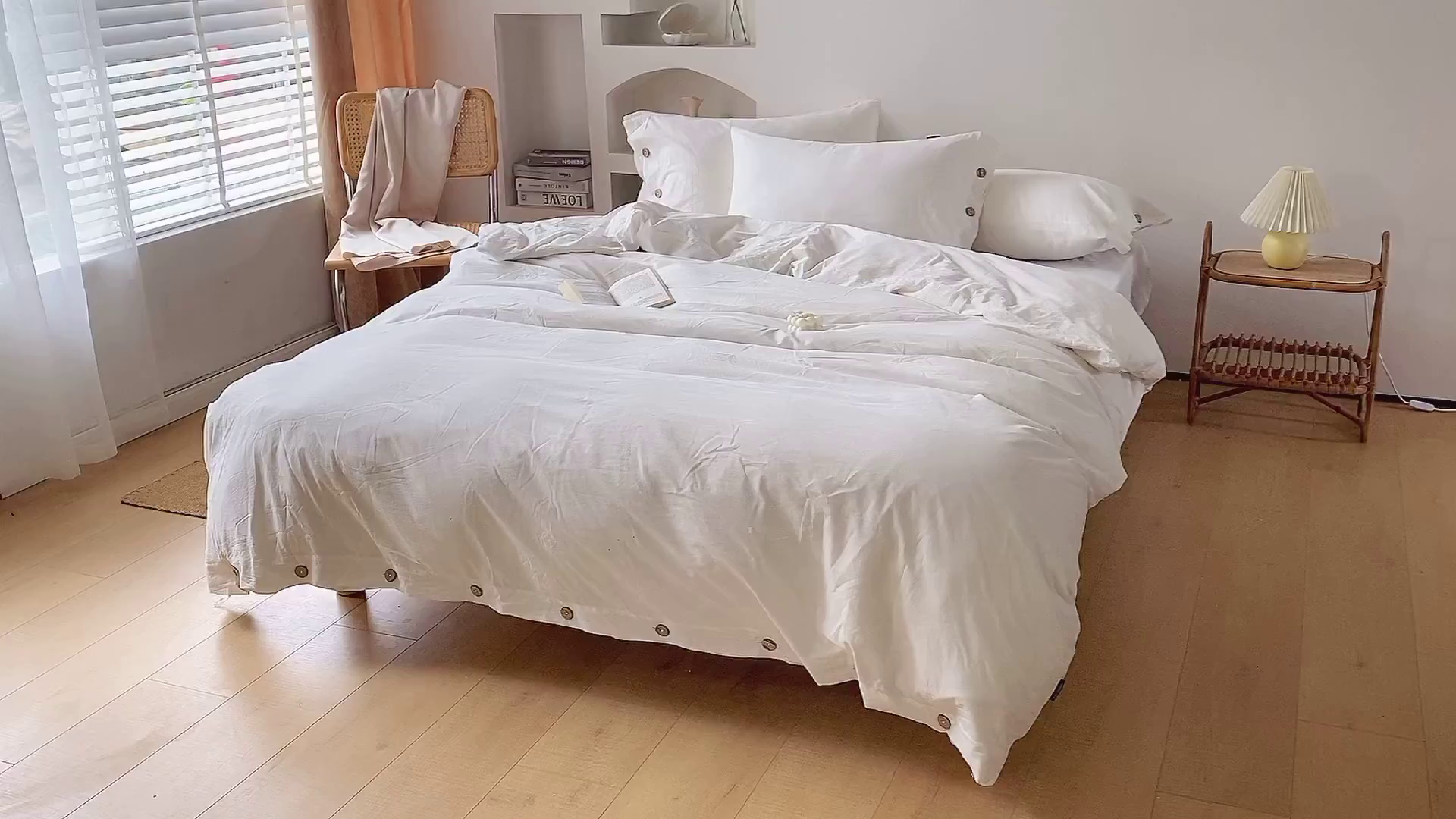 91家纺网 家纺一手货源 找家纺 （总）贝尔 PELLHOME 全棉水洗棉纽扣款四件套（春节不打烊)（可抖音代发）