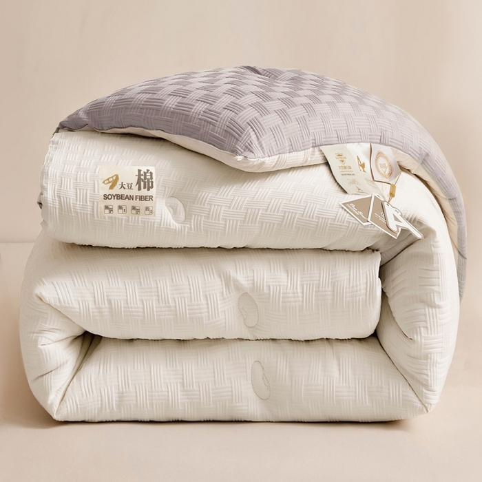 91家纺网 家纺一手货源 找家纺 （总）米米儿家纺 2025新款A类华夫格针织提花大豆冬被被子被芯