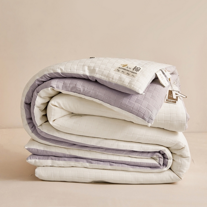 91家纺网 家纺一手货源 找家纺 （总）米米儿家纺 2025新款A类华夫格针织提花大豆冬被被子被芯