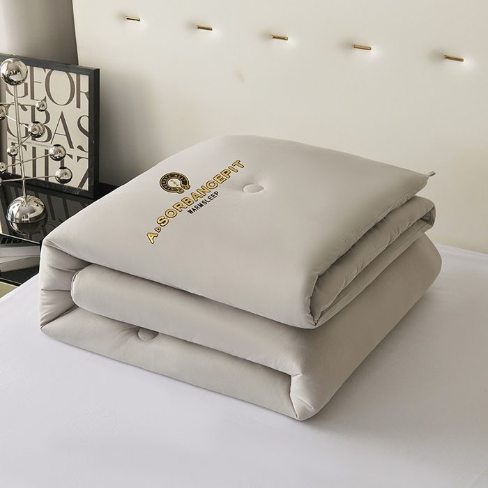 91家纺网 家纺一手货源 找家纺 爱诗诺家纺 一件代发2025年新款牛奶丝3D立体烫画大豆被春秋被直播冬被跨境电商被芯学生宿舍被子被芯 牛奶丝-灰（主图2）