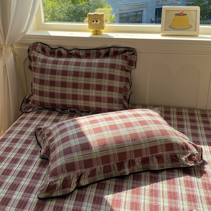 91家纺网 家纺一手货源 找家纺 欧尚 2025新款皱皱纱床盖四件套 彩韵