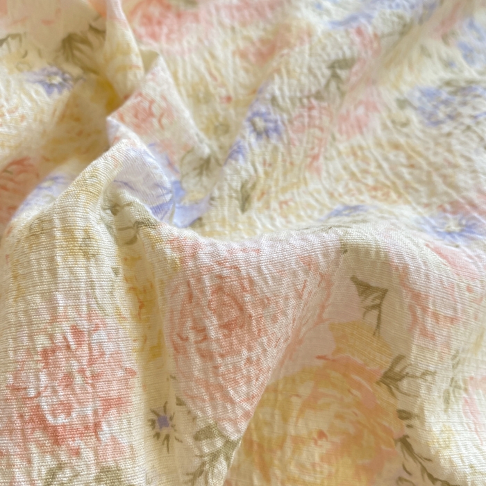 91家纺网 家纺一手货源 找家纺 欧尚 2025新款皱皱纱床盖四件套 繁花