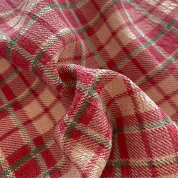 91家纺网 家纺一手货源 找家纺 欧尚 2025新款皱皱纱床盖四件套 红格子