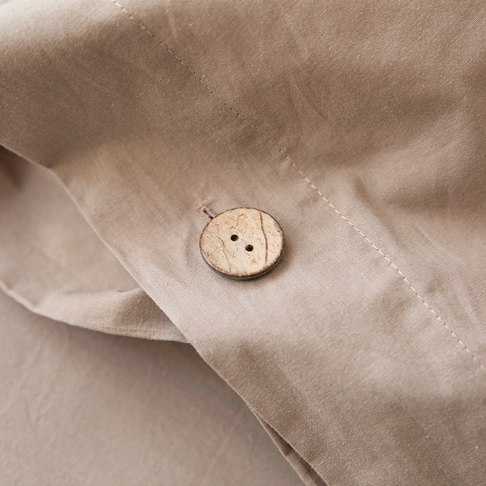 91家纺网 家纺一手货源 找家纺 贝尔 PELLHOME 全棉水洗棉纽扣款四件套（春节不打烊)（可抖音代发） 卡其