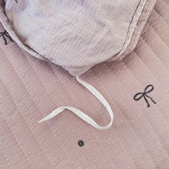 91家纺网 家纺一手货源 找家纺 欧尚 2025新款皱皱纱床盖四件套 芋泥波波