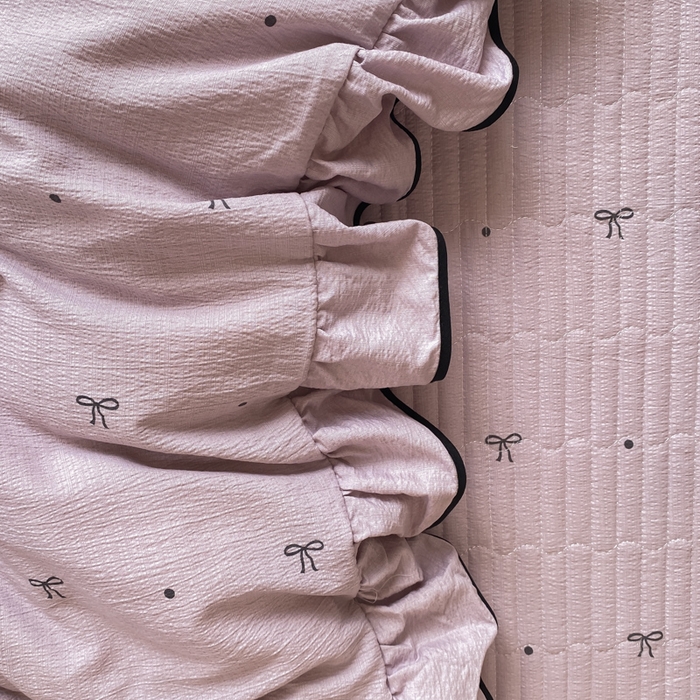 91家纺网 家纺一手货源 找家纺 欧尚 2025新款皱皱纱床盖四件套 芋泥波波