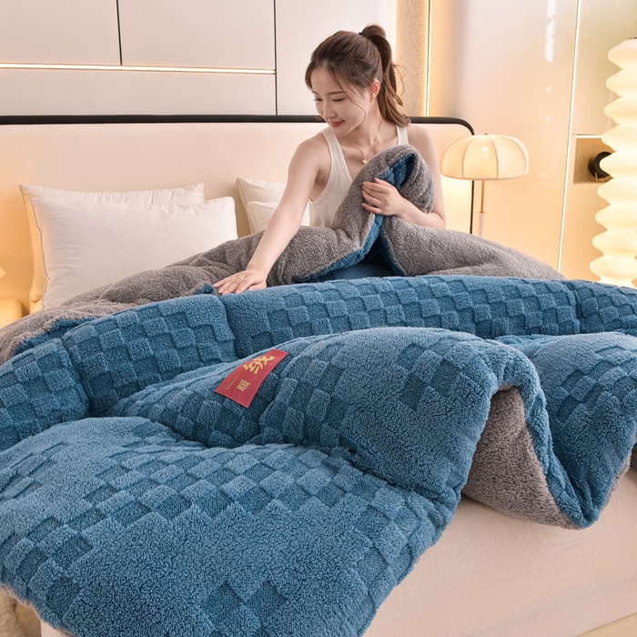 91家纺网 家纺一手货源 找家纺 （总）2025全新塔芙绒冬被加厚牛奶绒羊羔绒被子被芯