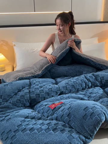 91家纺网 家纺一手货源 找家纺 （总）2025全新塔芙绒冬被加厚牛奶绒羊羔绒被子被芯