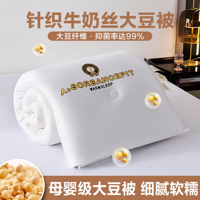 91家纺网 家纺一手货源 找家纺 （总）爱诗诺家纺 一件代发2025年新款牛奶丝3D立体烫画大豆被春秋被直播冬被跨境电商被芯学生宿舍被子被芯