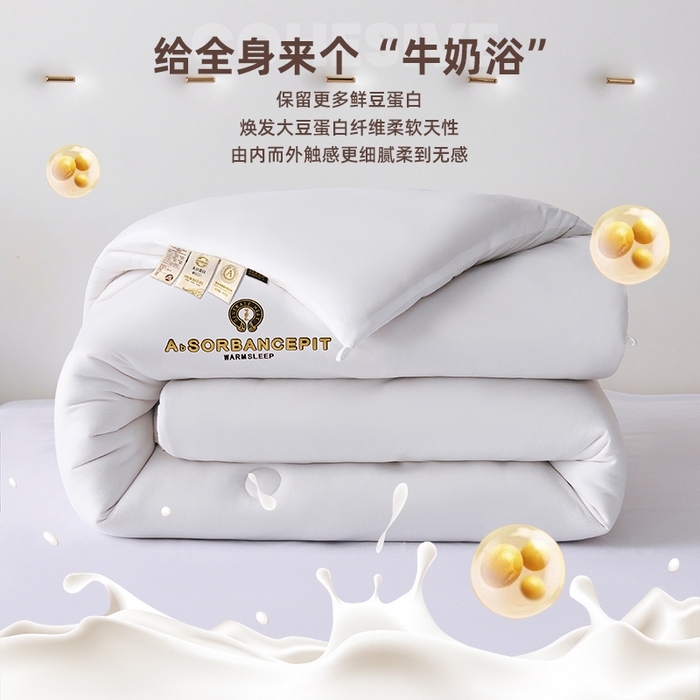 91家纺网 家纺一手货源 找家纺 （总）爱诗诺家纺 一件代发2025年新款牛奶丝3D立体烫画大豆被春秋被直播冬被跨境电商被芯学生宿舍被子被芯