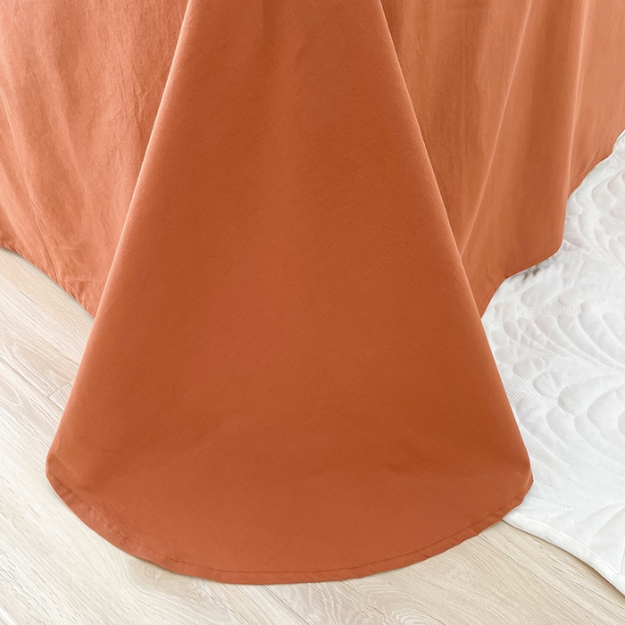 91家纺网 家纺一手货源 找家纺 贝尔 PELLHOME 全棉水洗棉宽花边镂空刺绣四件套床单床笠场景一春节不打烊（可抖音代发） 焦糖桔