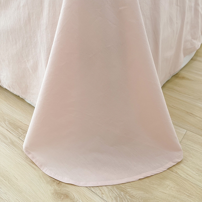 91家纺网 家纺一手货源 找家纺 贝尔 PELLHOME 全棉水洗棉宽花边镂空刺绣四件套床单床笠场景一春节不打烊（可抖音代发） 樱花粉