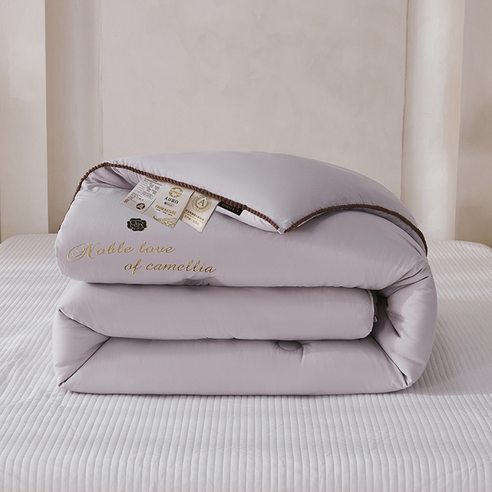 91家纺网 家纺一手货源 找家纺 爱诗诺家纺 2025年新款3D立体烫画亲肤保暖云纱棉大豆被被子被芯 云纱棉-灰（主图3）