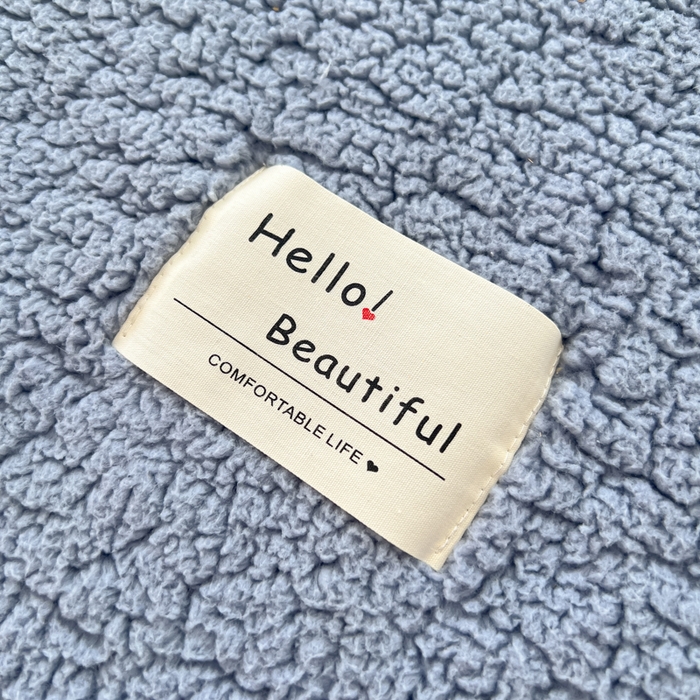 91家纺网 家纺一手货源 找家纺 穆琪 2025年新款A类泡泡绒多功能毯 精致贝壳边盖毯 月光蓝