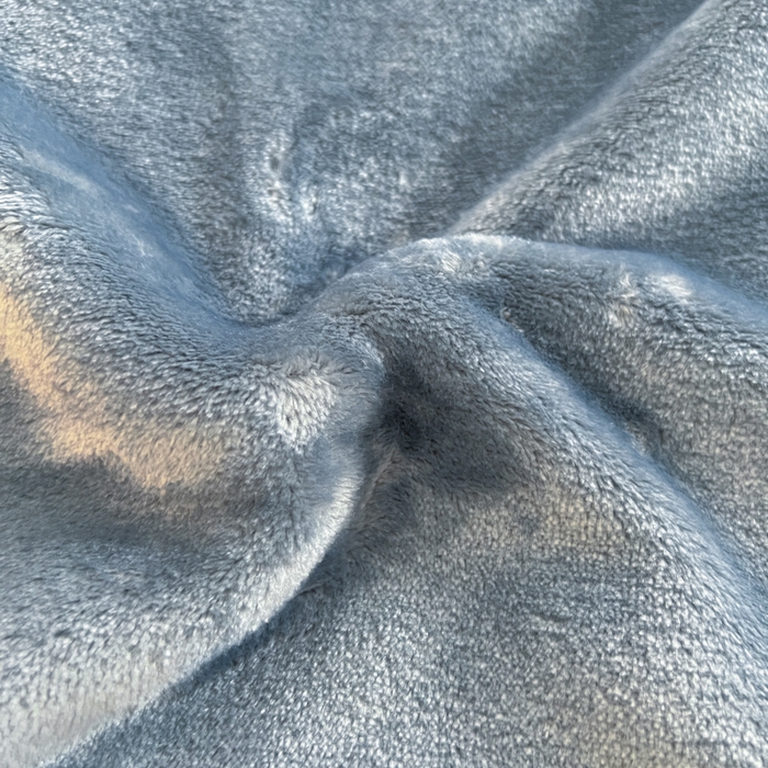 91家纺网 家纺一手货源 找家纺 穆琪 2025年新款牛奶绒盖毯 400克高克重云貂绒毛毯宽包边法莱绒毯子 蓝灰