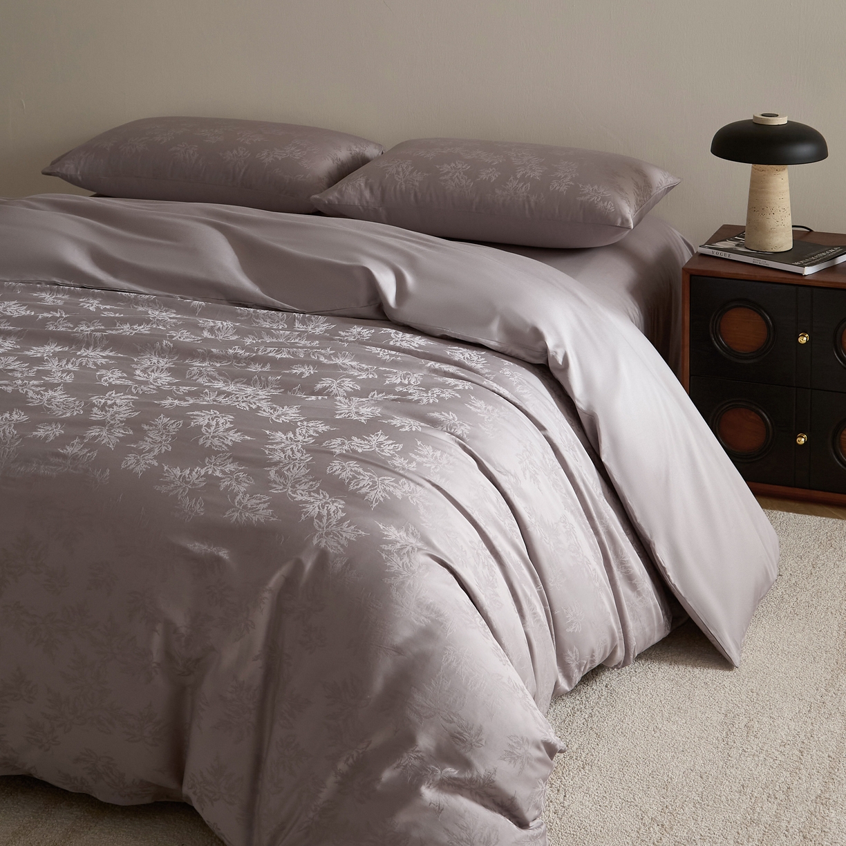 91家纺网 家纺一手货源 找家纺 ONE TWO ONE 121 2025新款秋冬高支高密提花长绒棉纯棉全棉高端贡缎四件套（【提供买家秀】为了各位老板们都有利润空间，平台控价券后不得低于228/318/338元，感谢您的配合与支持！！