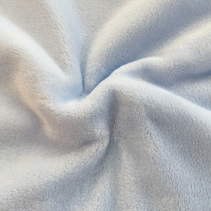 91家纺网 家纺一手货源 找家纺 穆琪 2025年新款牛奶绒盖毯 400克高克重云貂绒毛毯宽包边法莱绒毯子 天空蓝