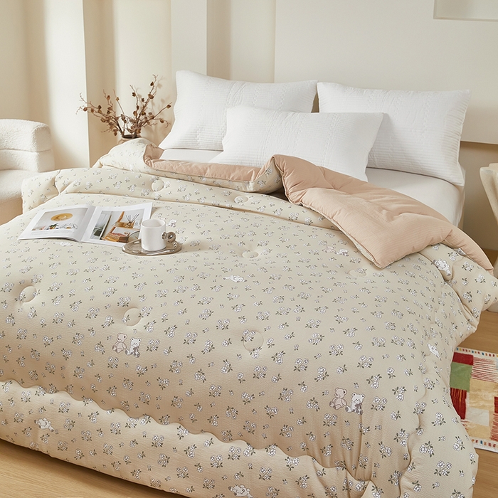 91家纺网 家纺一手货源 找家纺 南方印象 2025新款木棉冬被 繁-华-双层纱