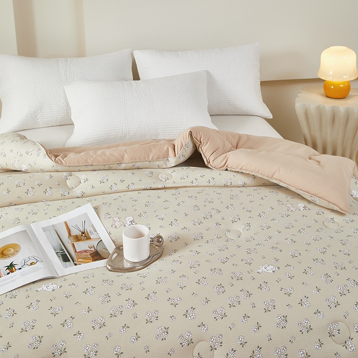 91家纺网 家纺一手货源 找家纺 南方印象 2025新款木棉冬被 繁-华-双层纱