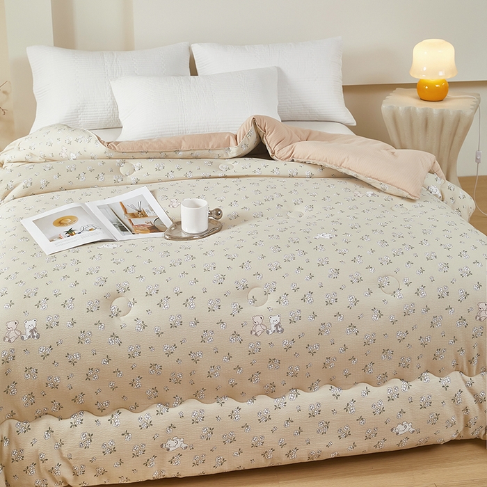 91家纺网 家纺一手货源 找家纺 南方印象 2025新款木棉冬被 繁-华-双层纱