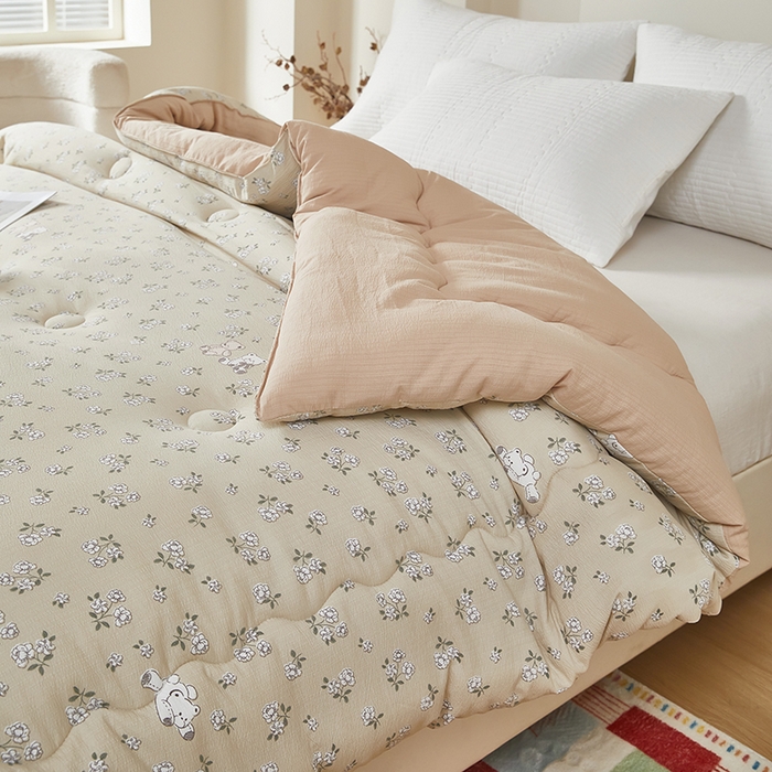 91家纺网 家纺一手货源 找家纺 南方印象 2025新款木棉冬被 繁-华-双层纱