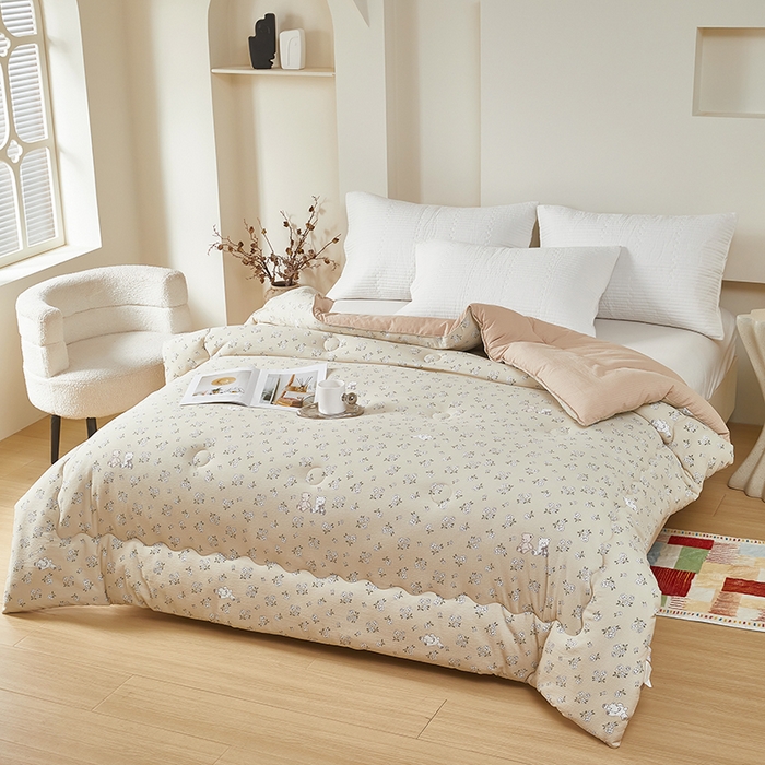 91家纺网 家纺一手货源 找家纺 南方印象 2025新款木棉冬被 繁-华-双层纱