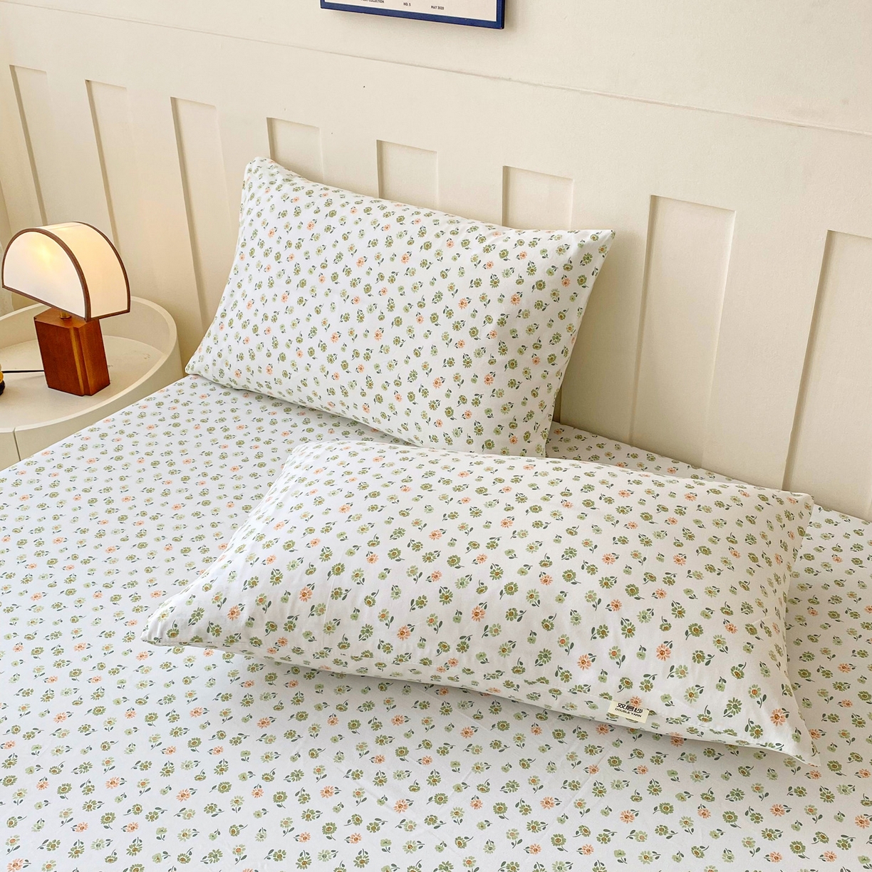 91家纺网 家纺一手货源 找家纺 首爱家纺 2025新款木棉双层纱印花床笠 花慕