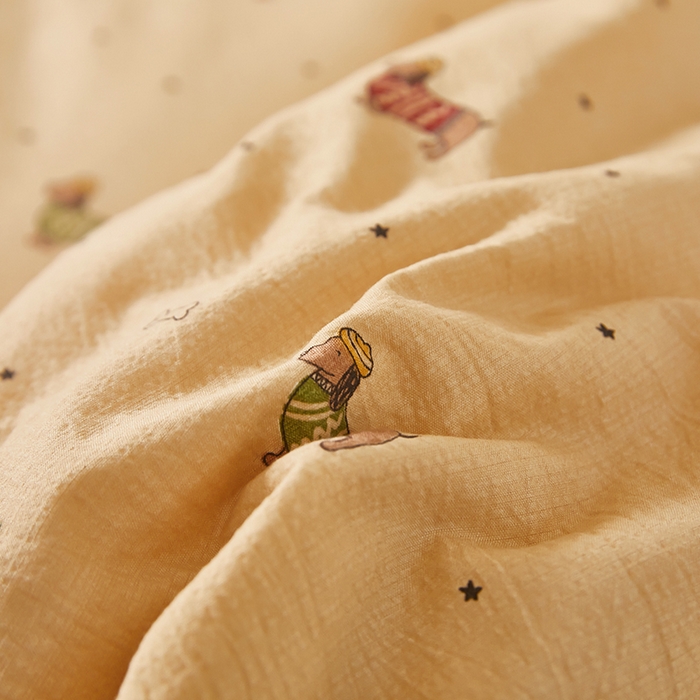 91家纺网 家纺一手货源 找家纺 南方印象 2025新款木棉冬被 小萌狗-双层纱