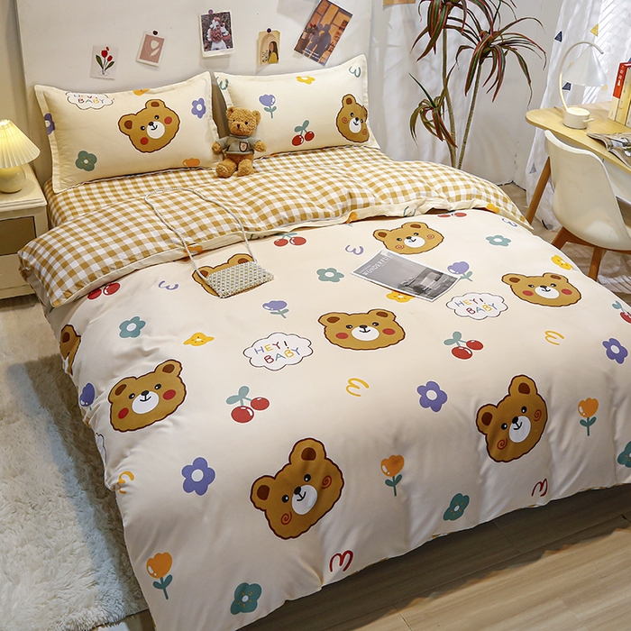 91家纺网 家纺一手货源 找家纺 友承家纺 2025新款芦荟棉亲肤四件套 baby熊,baby熊