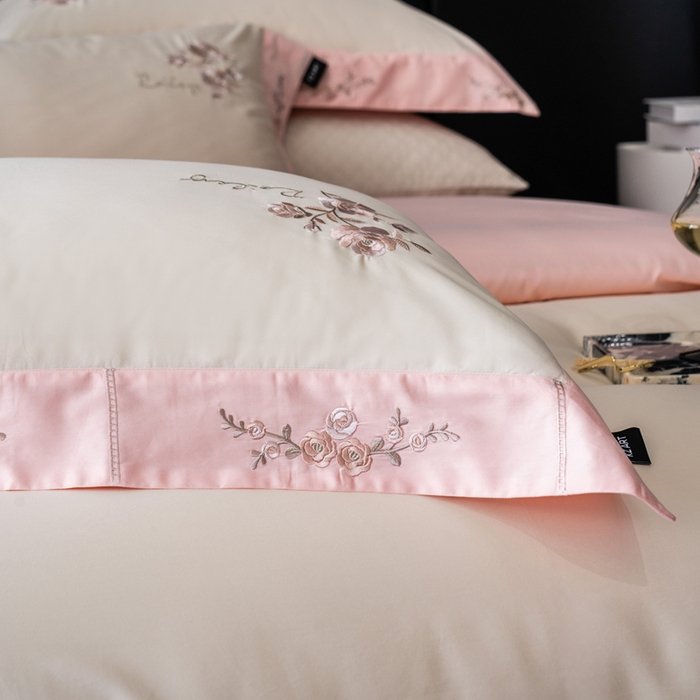 91家纺网 家纺一手货源 找家纺 （总）卡姿家纺 2025秋冬60支长绒棉全棉纯棉女奢温柔刺绣四件套— 奥莉雅