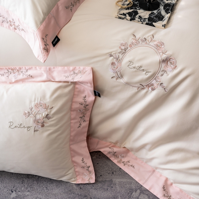 91家纺网 家纺一手货源 找家纺 （总）卡姿家纺 2025秋冬60支长绒棉全棉纯棉女奢温柔刺绣四件套— 奥莉雅