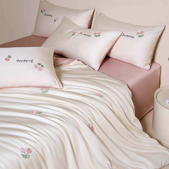 91家纺网 家纺一手货源 找家纺 （总）618家纺 2025新款A类新疆长绒棉四件套--甜茉