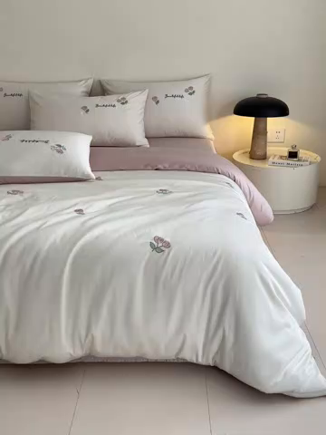 91家纺网 家纺一手货源 找家纺 （总）618家纺 2025新款A类新疆长绒棉四件套--甜茉